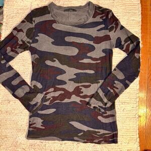 NWOT STATESIDE CAMO THERMAL TOP TEE UNIQUE COLORS- BLUE BURGUNDY OLIVE GREY L